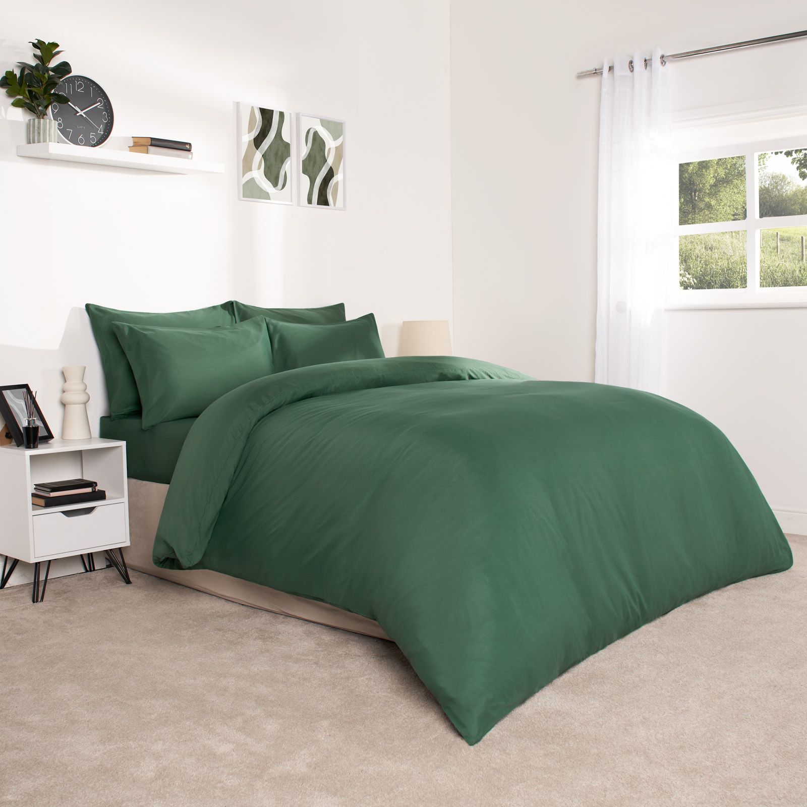 OHS Plain Dyed Duvet Cover with Pillowcase Bedding Set image 2