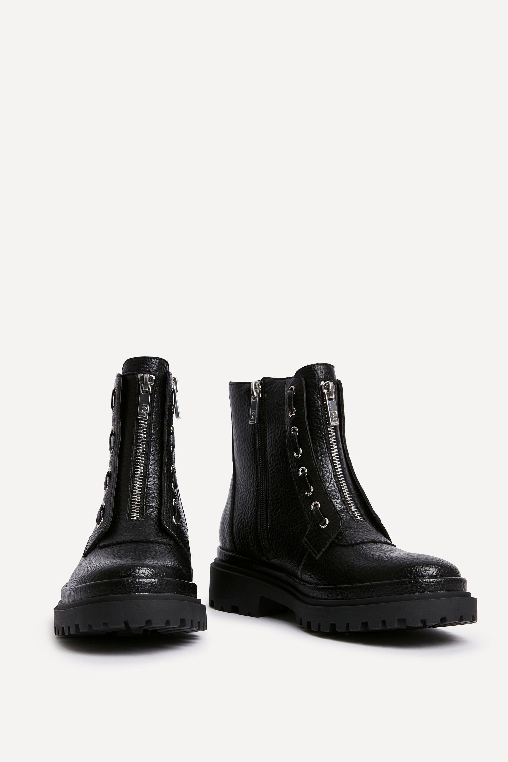 Linzi Launch Black Zip-Up Military Boots image 3