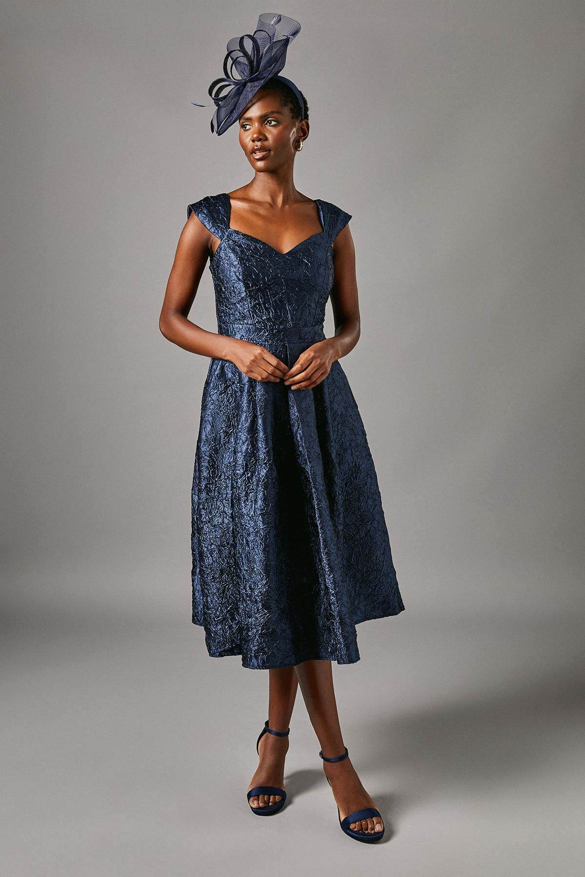 Coast Sweetheart Jacquard Midi Dress Navy image 1