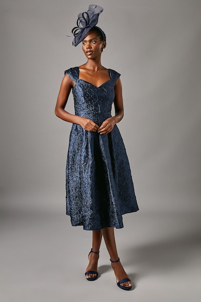 Coast Sweetheart Jacquard Midi Dress Navy