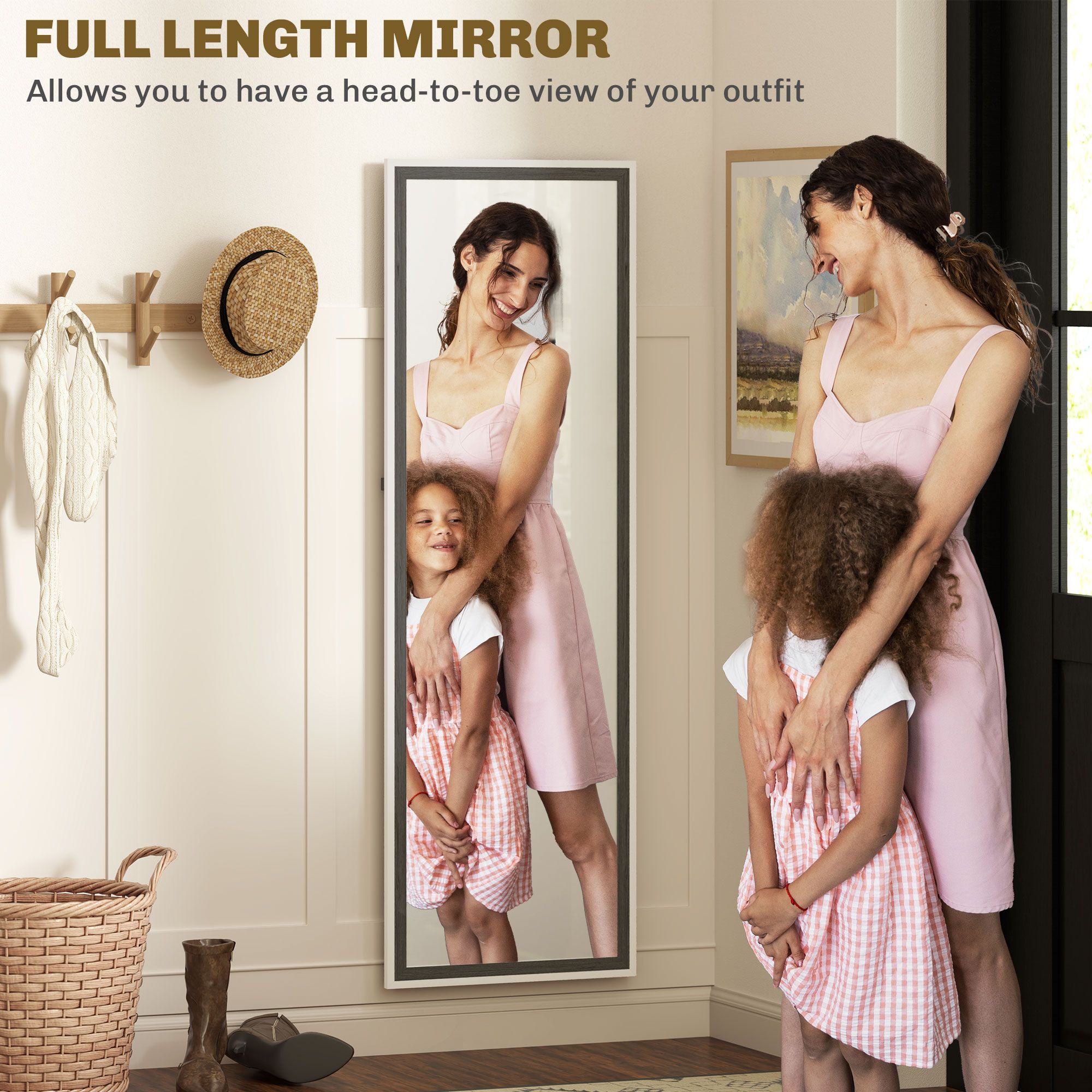 HOMCOM 163 x 53 cm Full Length Mirror with Frame for Living Room image 4