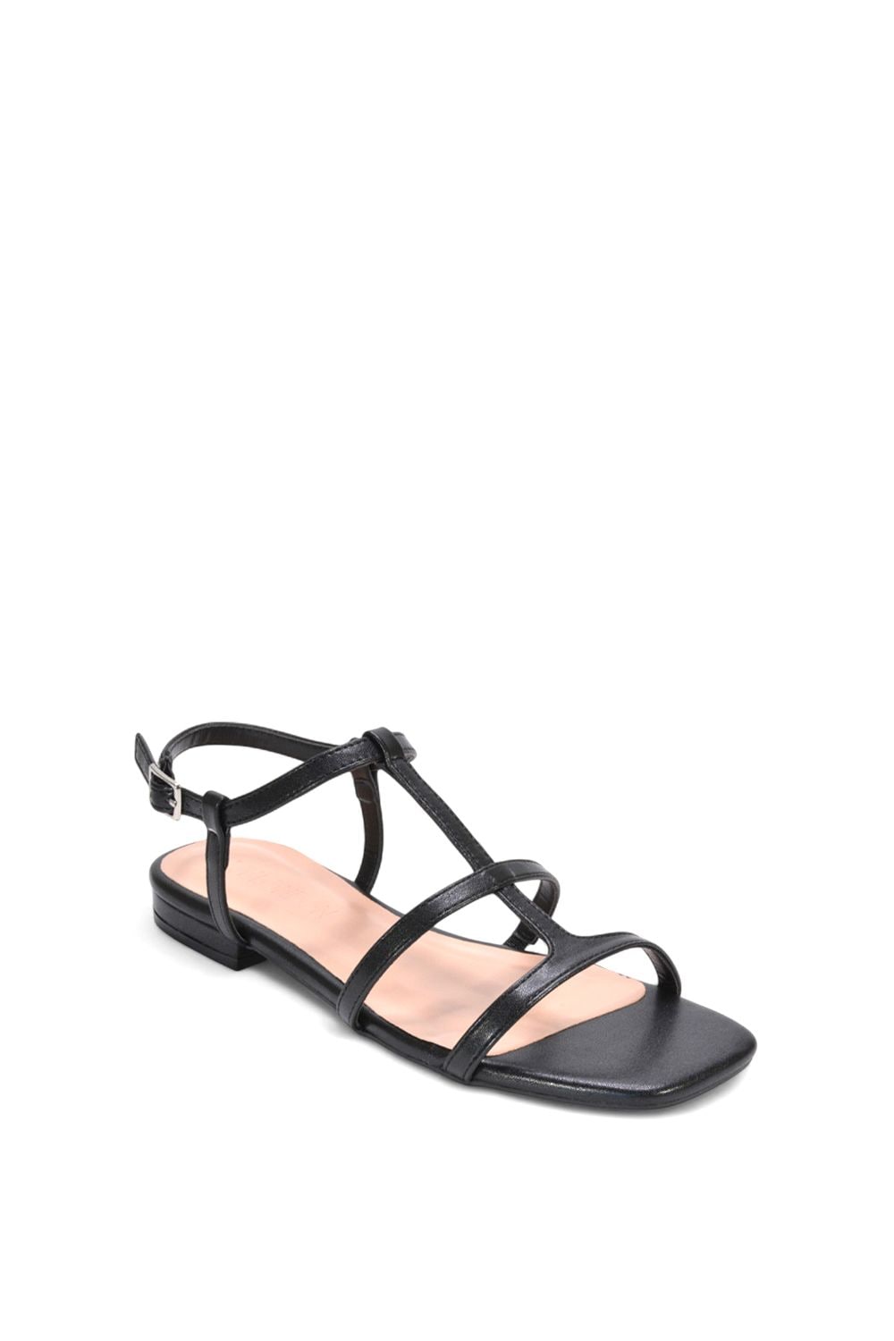 XY London 'Danielle' Flat Strappy Caged Square Toe Sandals With Buckle image 2
