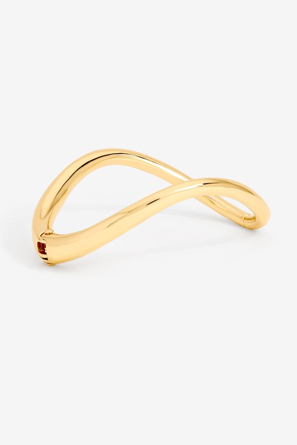 Jon Richard Silver Plated Polished Wave Cuff Bracelet