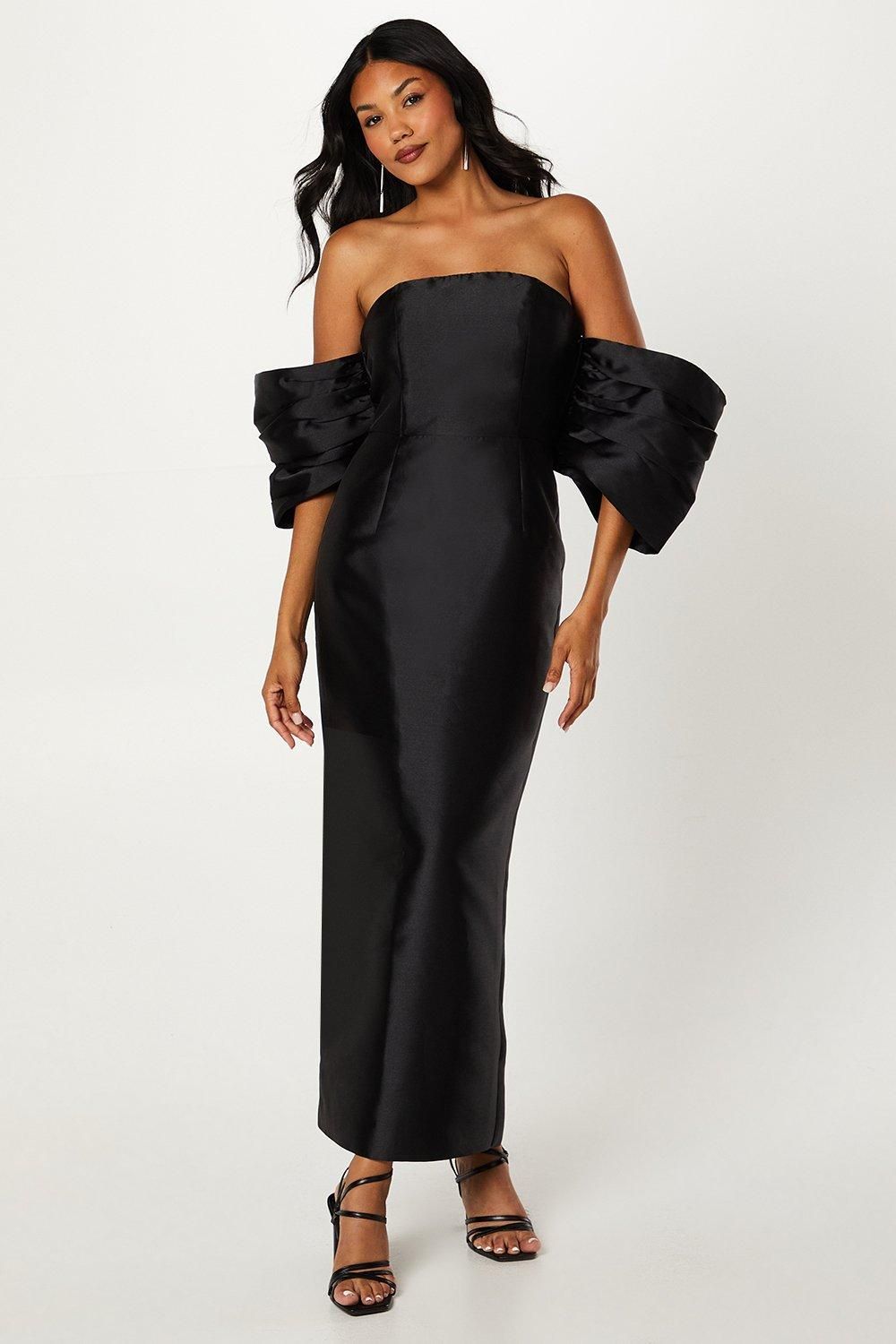 Coast Detachable Shrug Multiway Twill Maxi Dress Black image 1