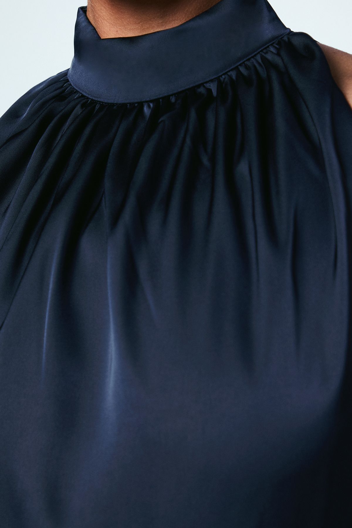 Coast Satin Halterneck Maxi Bridesmaid Dress Navy image 5