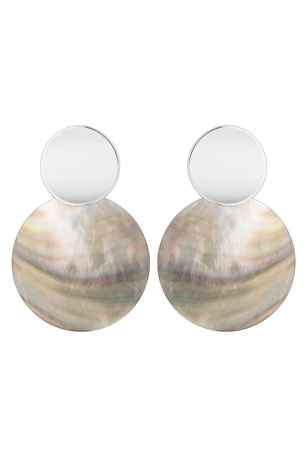 Jon Richard Silver Plated Mother of Pearl Statement Earrings image 1