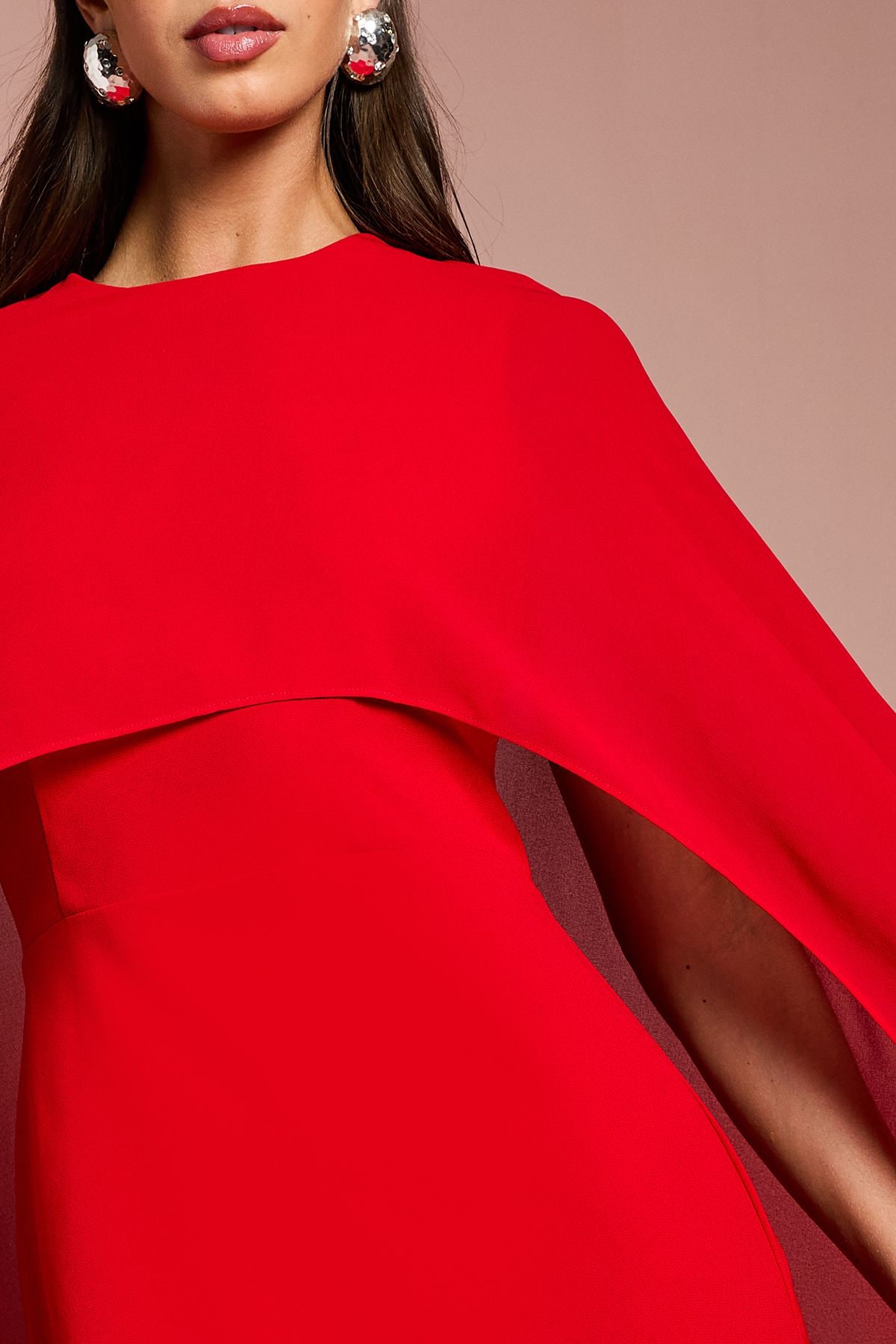 Coast Cape Sleeve Maxi Dress Red image 4