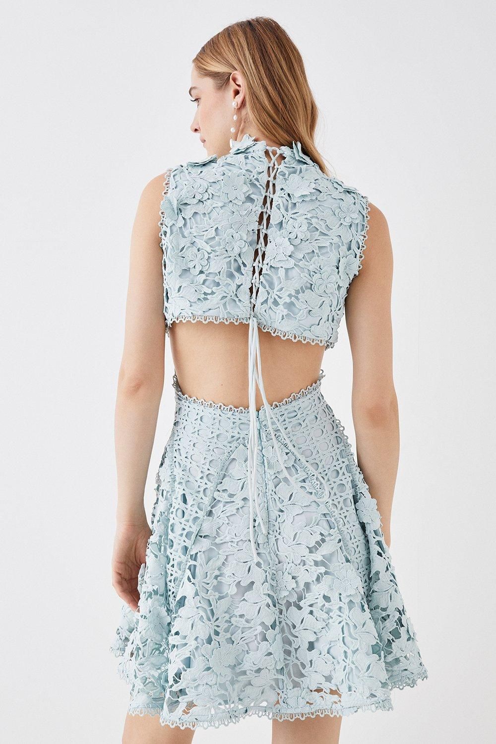 Coast The Collector Applique Lace Mini Dress Blue image 5