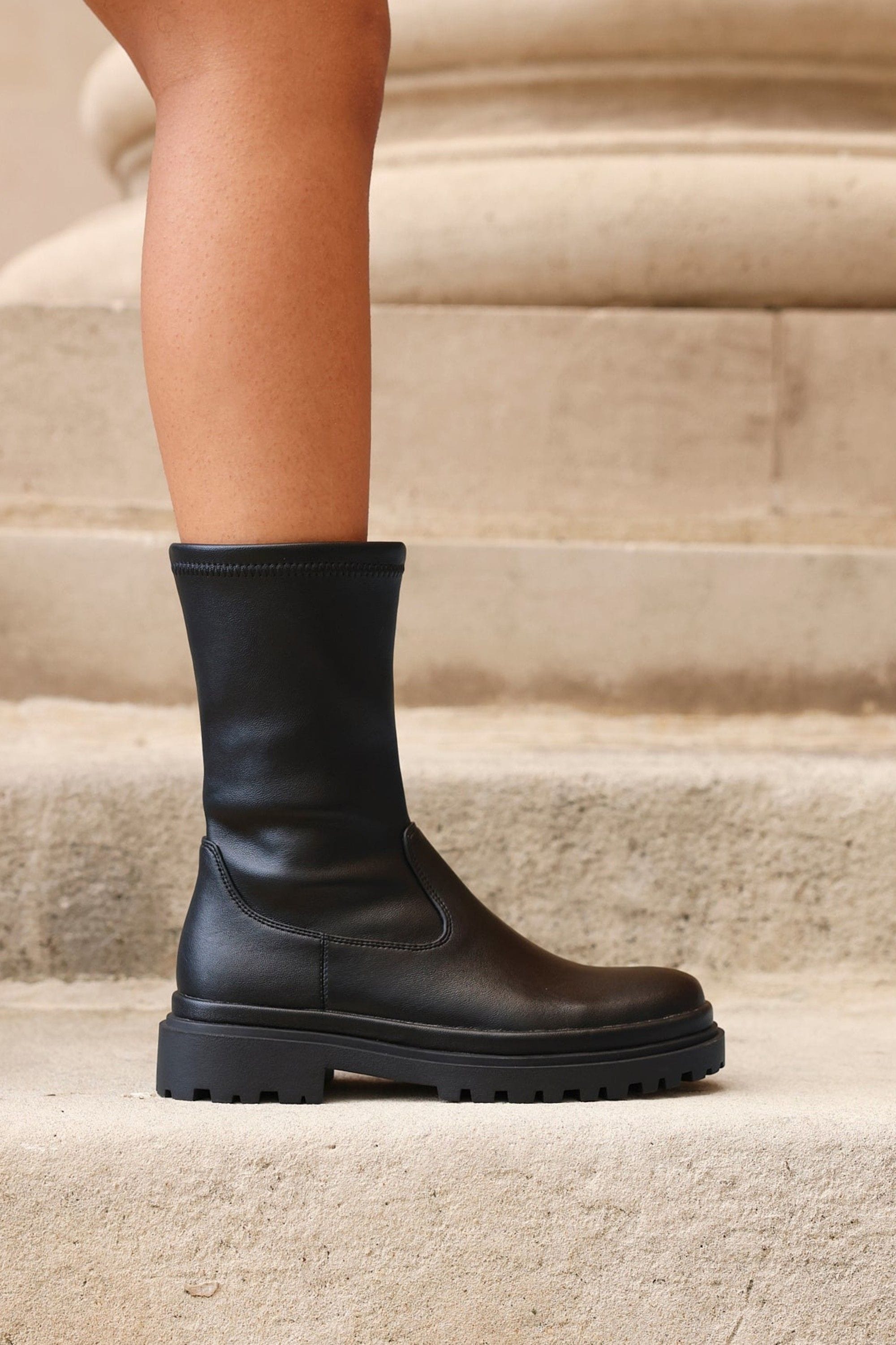 Linzi Edge Black Platform Ankle Boots image 2