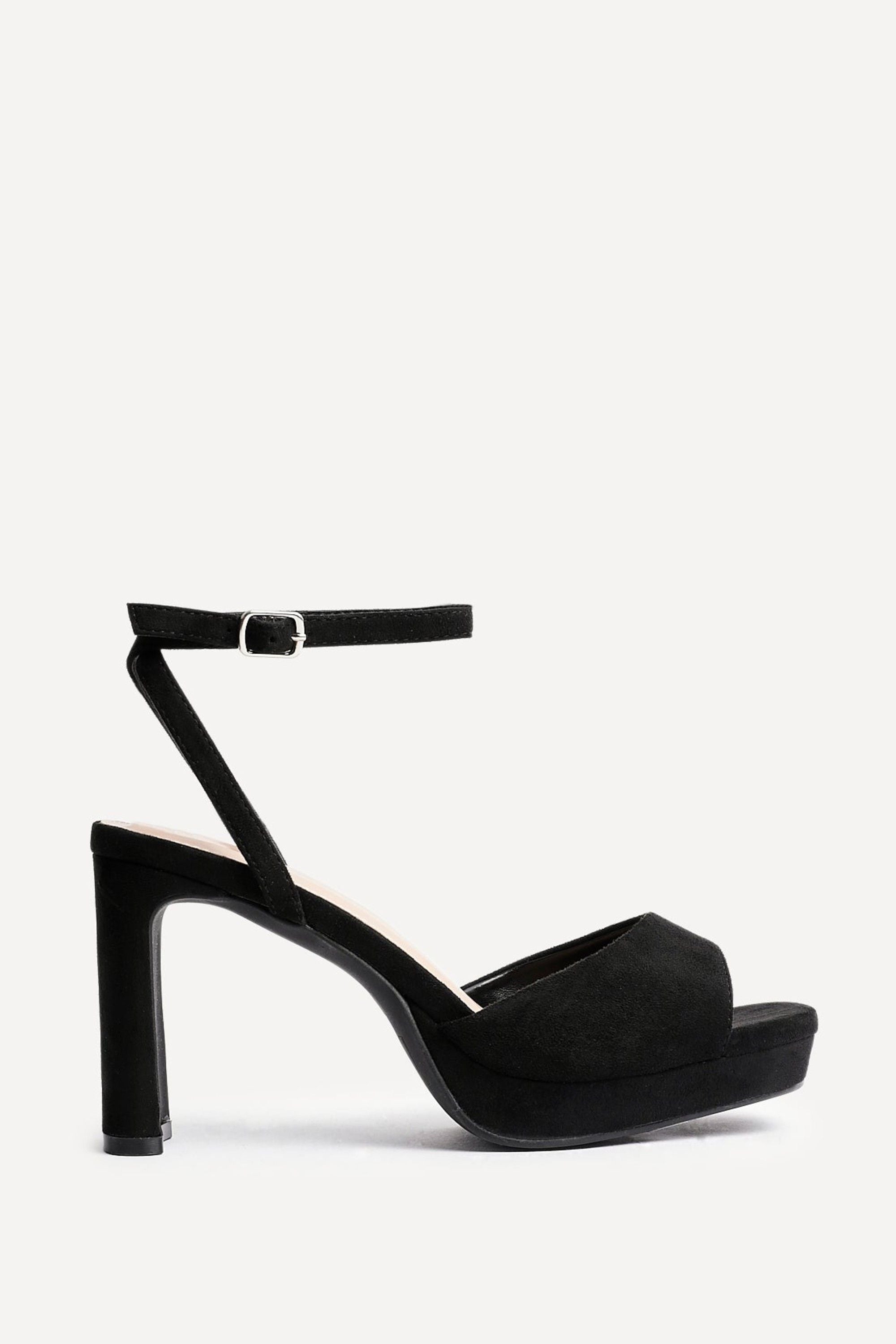 Linzi Diva Black Faux Suede Platform High Heels image 1