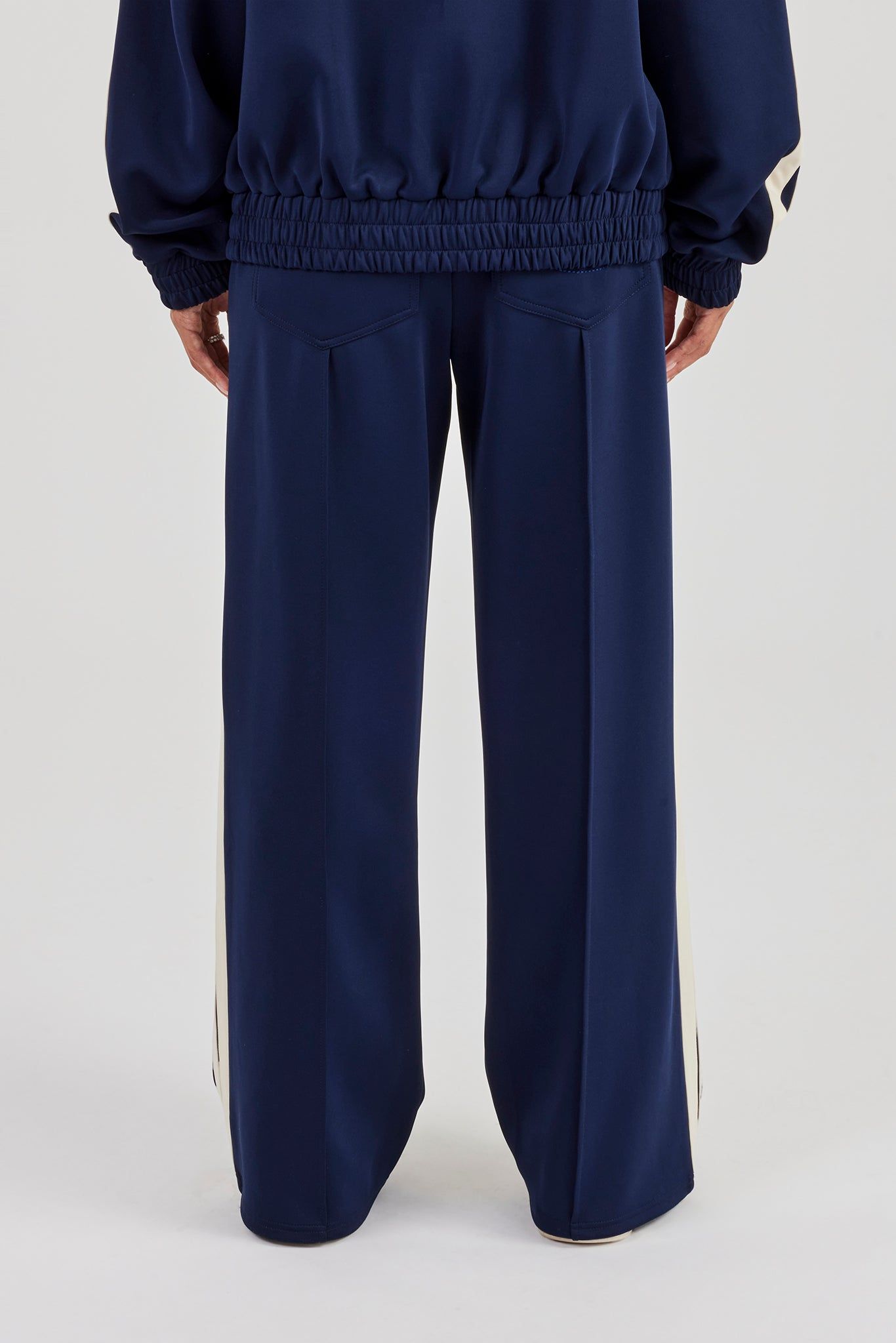 Cernucci Taping Wide Leg Track Pant - Navy Blue image 4