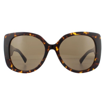 Versace Square Havana Dark Brown Sunglasses