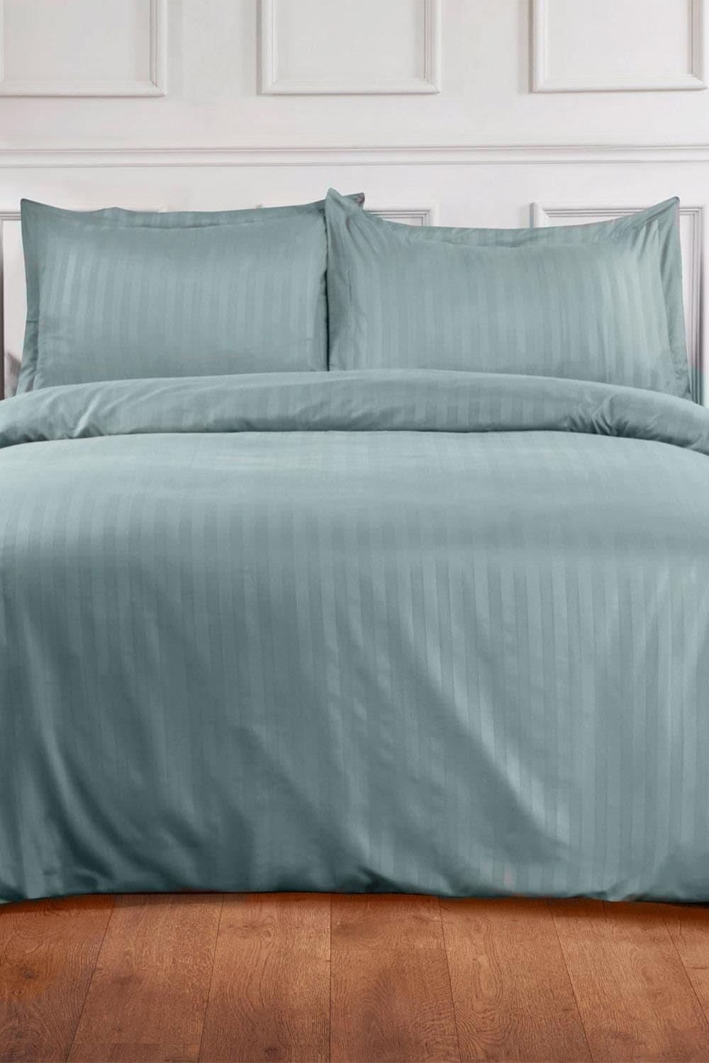 OHS Satin Stripe Duvet Cover with Pillowcase Set image 1