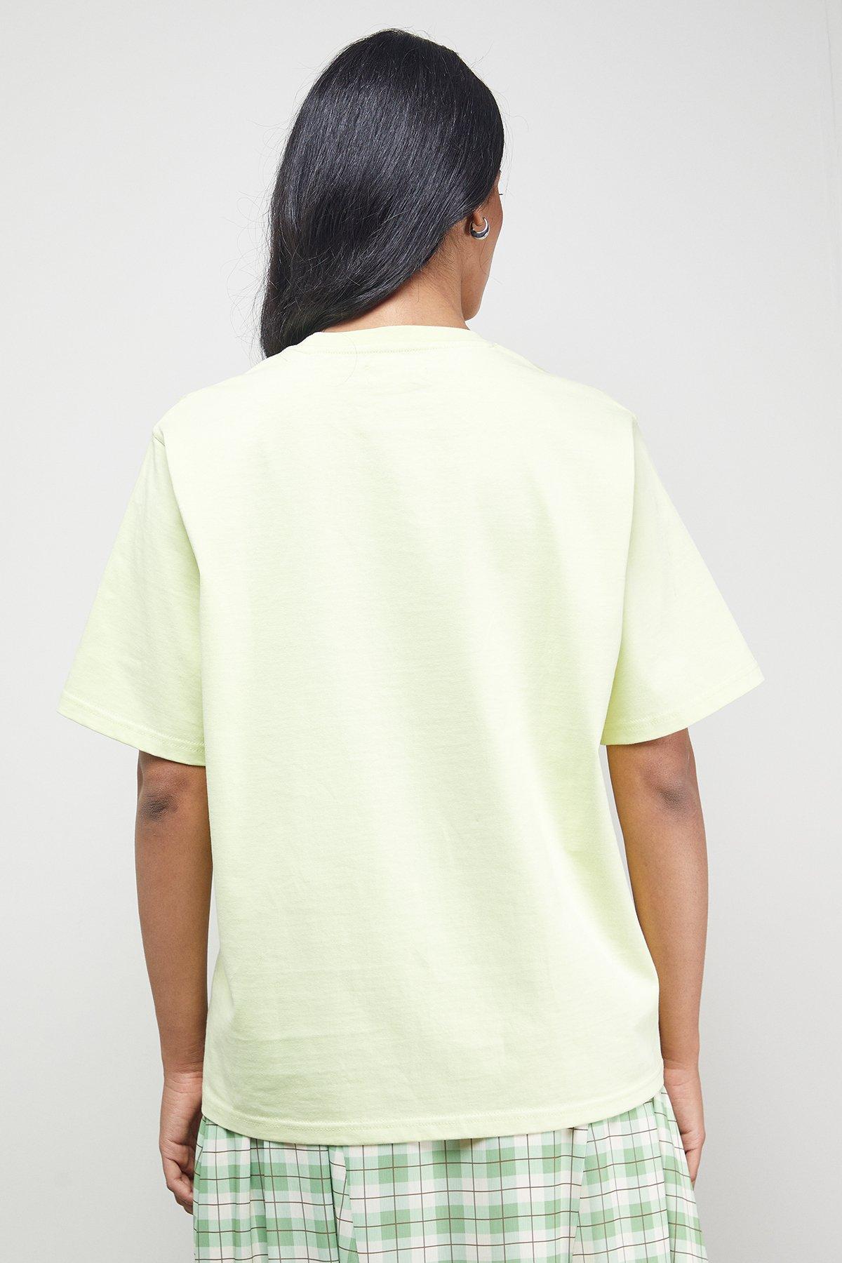Warehouse Tony Rodeo Print Oversized T-Shirt Lime image 3