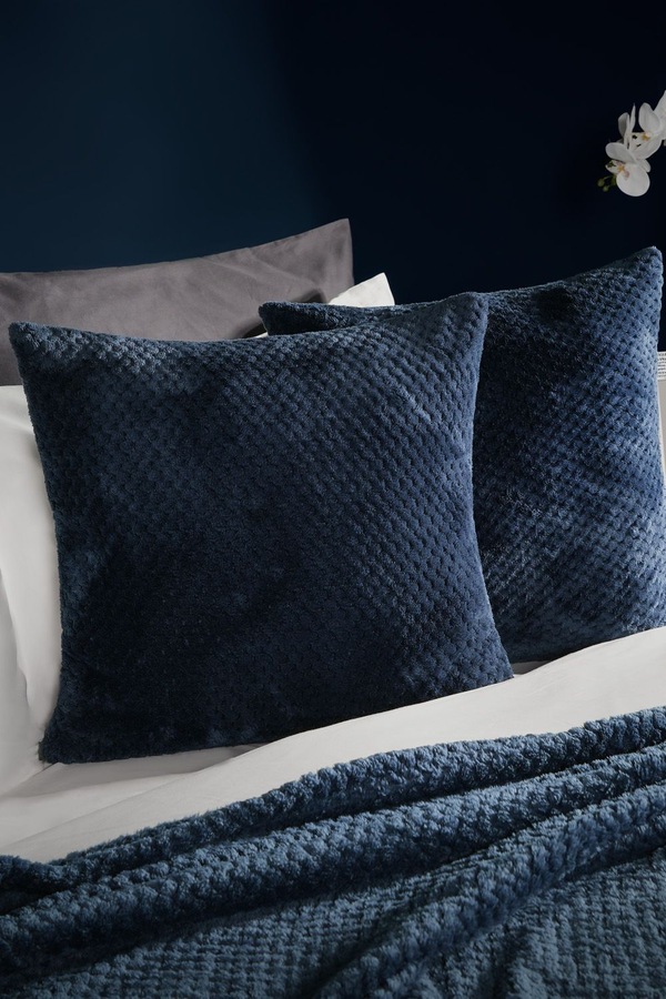 OHS 2 Pack of Waffle Fleece Square Cushion Covers