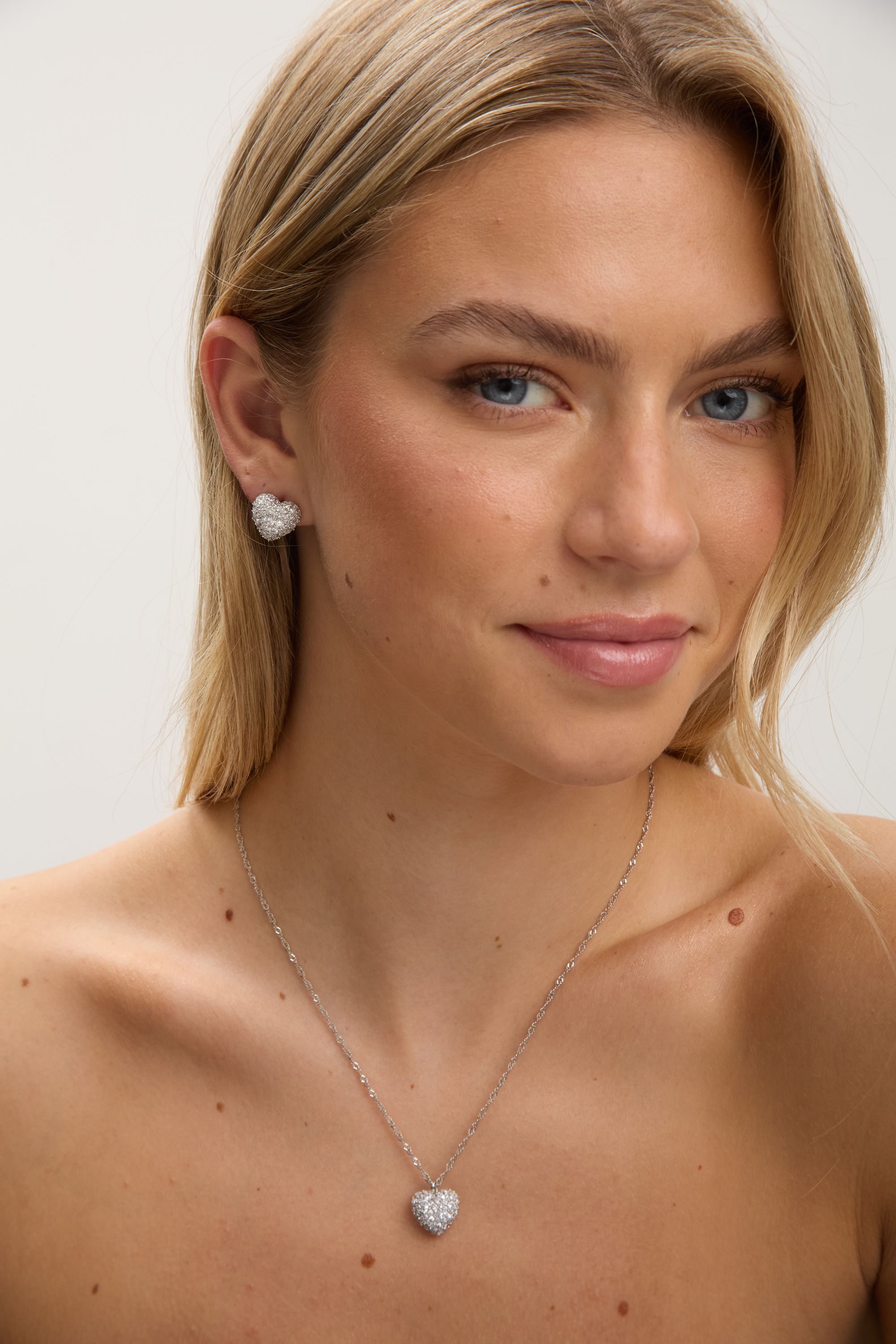 Jon Richard Rhodium Plated and Pave Heart Pendant - Gift Box image 2