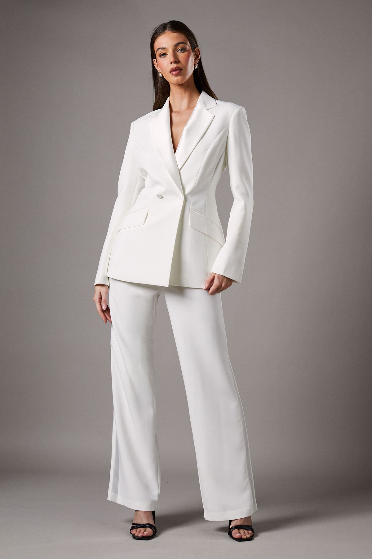 Coast Satin Panel Wide Leg Trouser White image 1