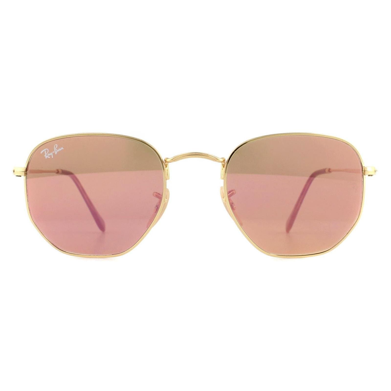 Ray-Ban Square Gold Copper Flash Mirror Sunglasses