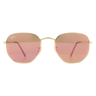 Ray-Ban Square Gold Copper Flash Mirror Sunglasses