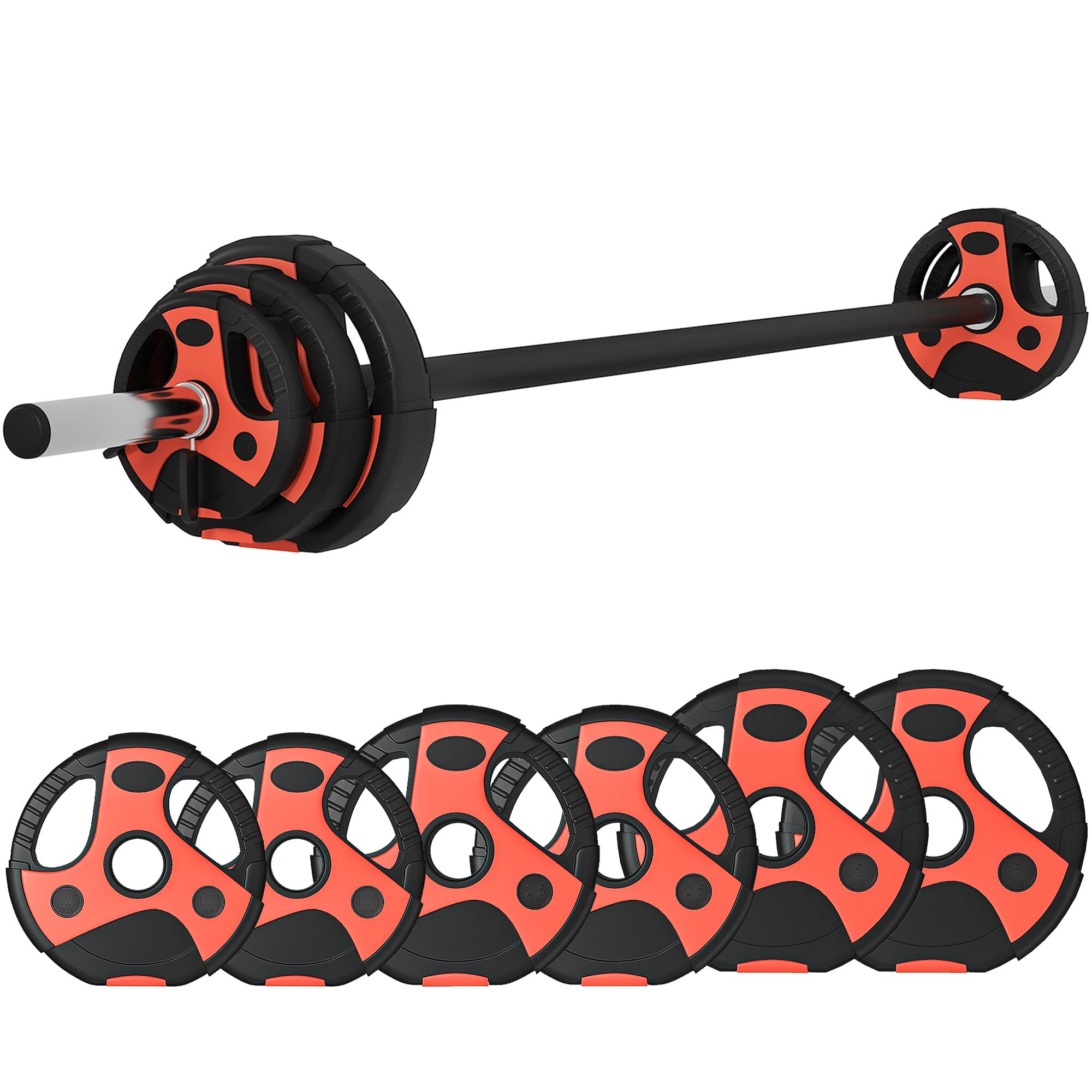 SPORTNOW 20kg Adjustable Barbell Weights Set for Home Gym Strength Training image 2