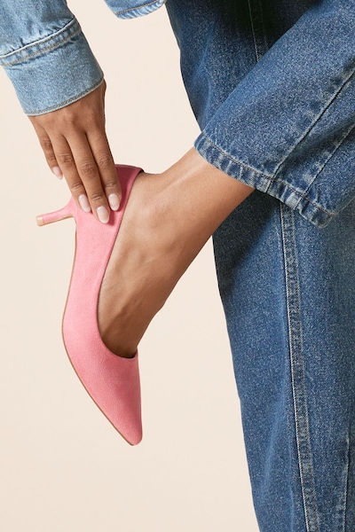 Dorothy Perkins Dove Kitten Heel Court Shoes Pink