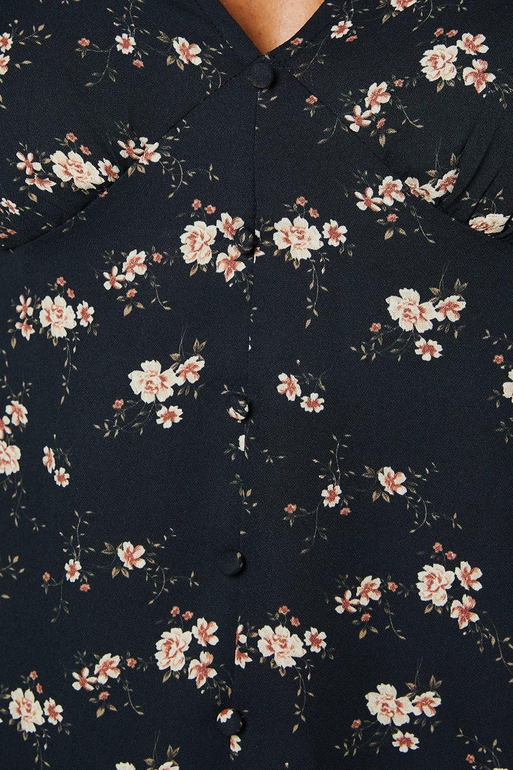 Dorothy Perkins Ditsy Floral Long Sleeve Button Front Tea Blouse Floral image 5