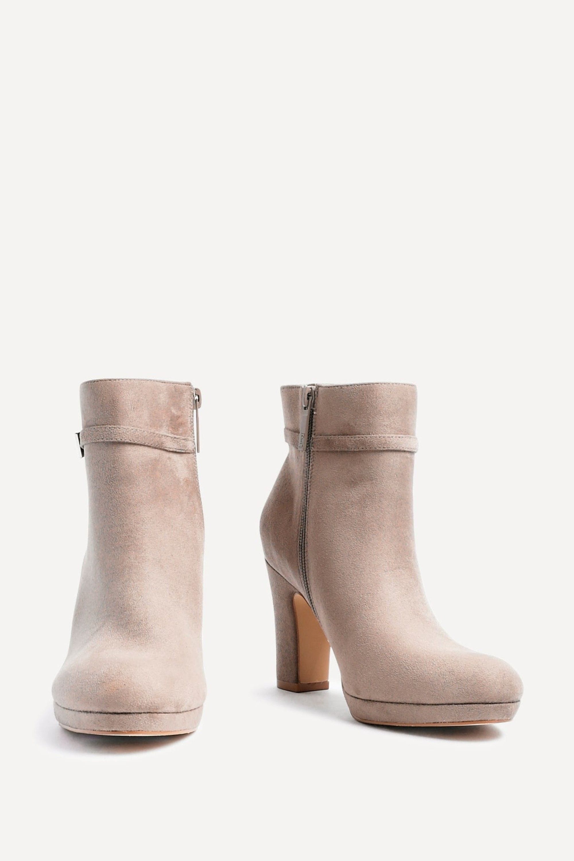 Linzi Stefani Mocha Faux Suede Heeled Ankle Boot image 3