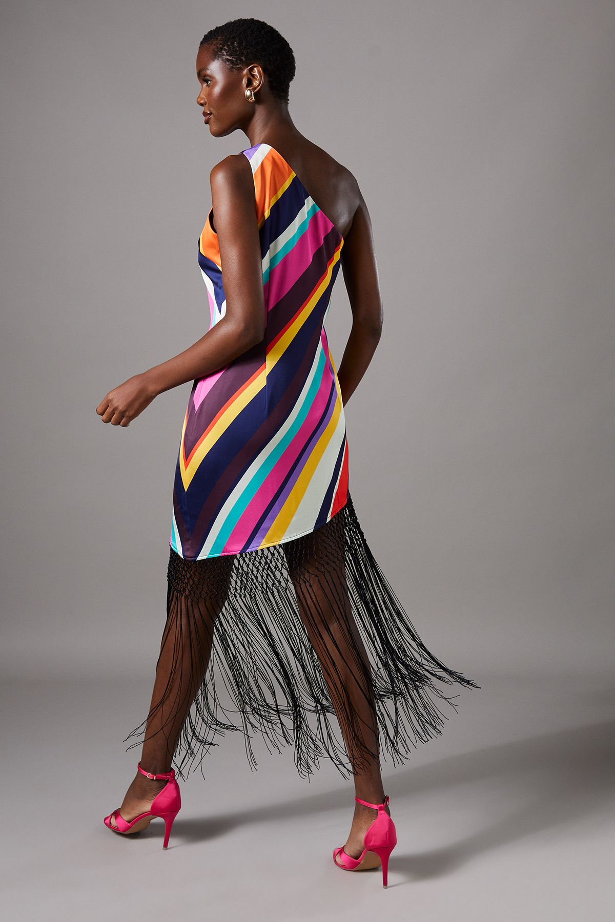 Coast Stripe Ladder Fringe Maxi Dress Multi image 3