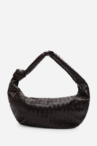 Where's That From 'Aqua' Knotted Strap Woven Shoulder Bag