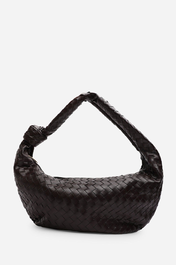 Where's That From 'Aqua' Knotted Strap Woven Shoulder Bag