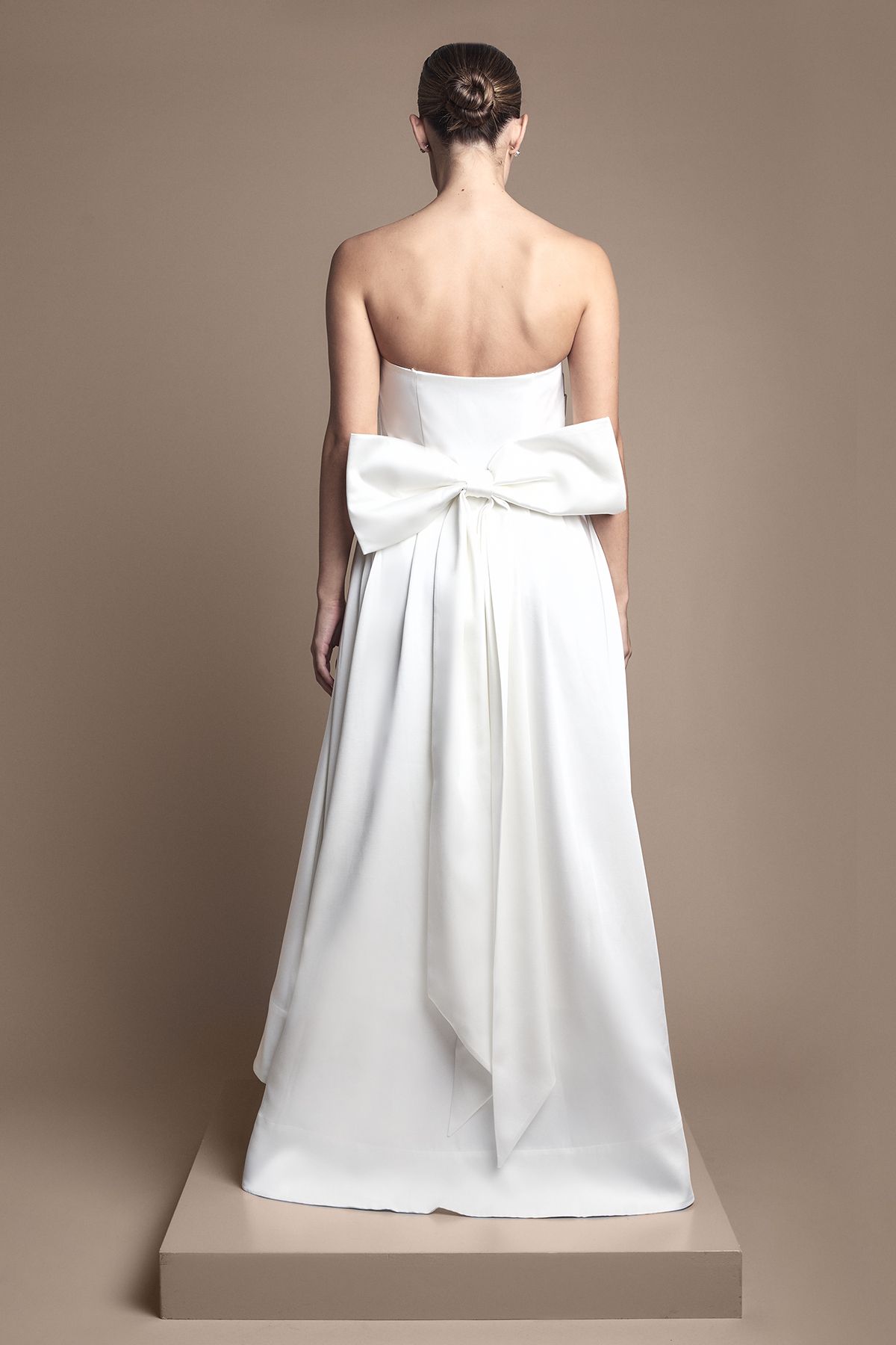 Coast Bandeau High Low Satin Wedding Dress Ivory image 3