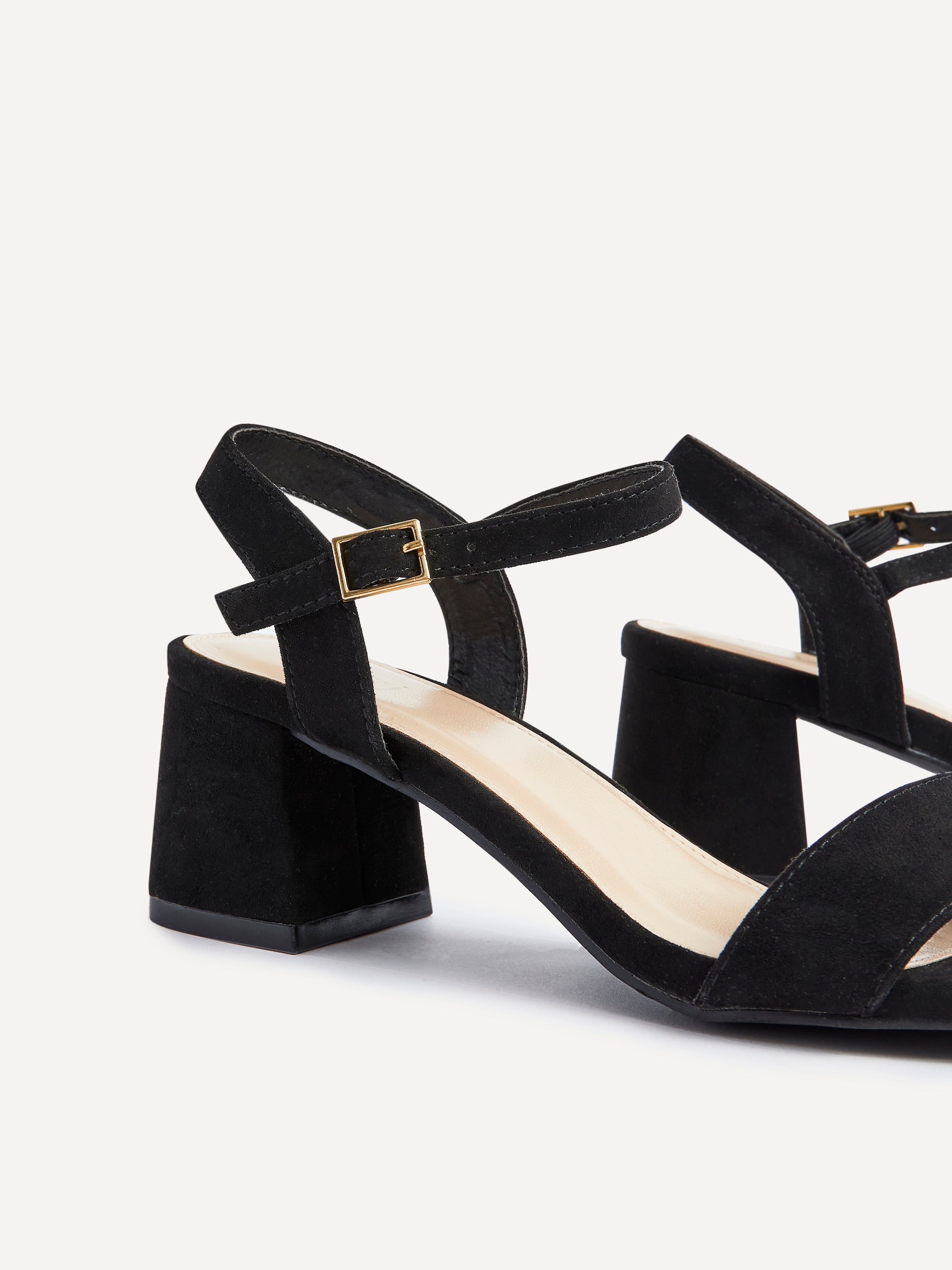 Linzi Darcie Black Faux Suede Low Chunky Block Heeled Sandal image 4