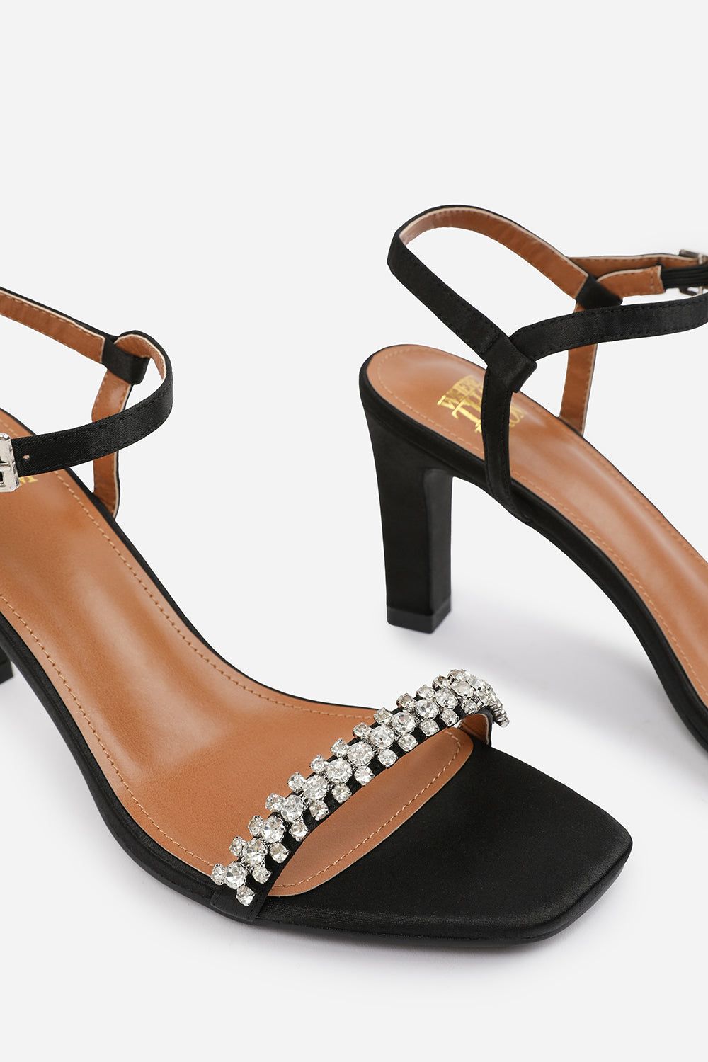 Where's That From 'Naia' Wide Fit Diamante Embellished Strappy Block Heel image 4