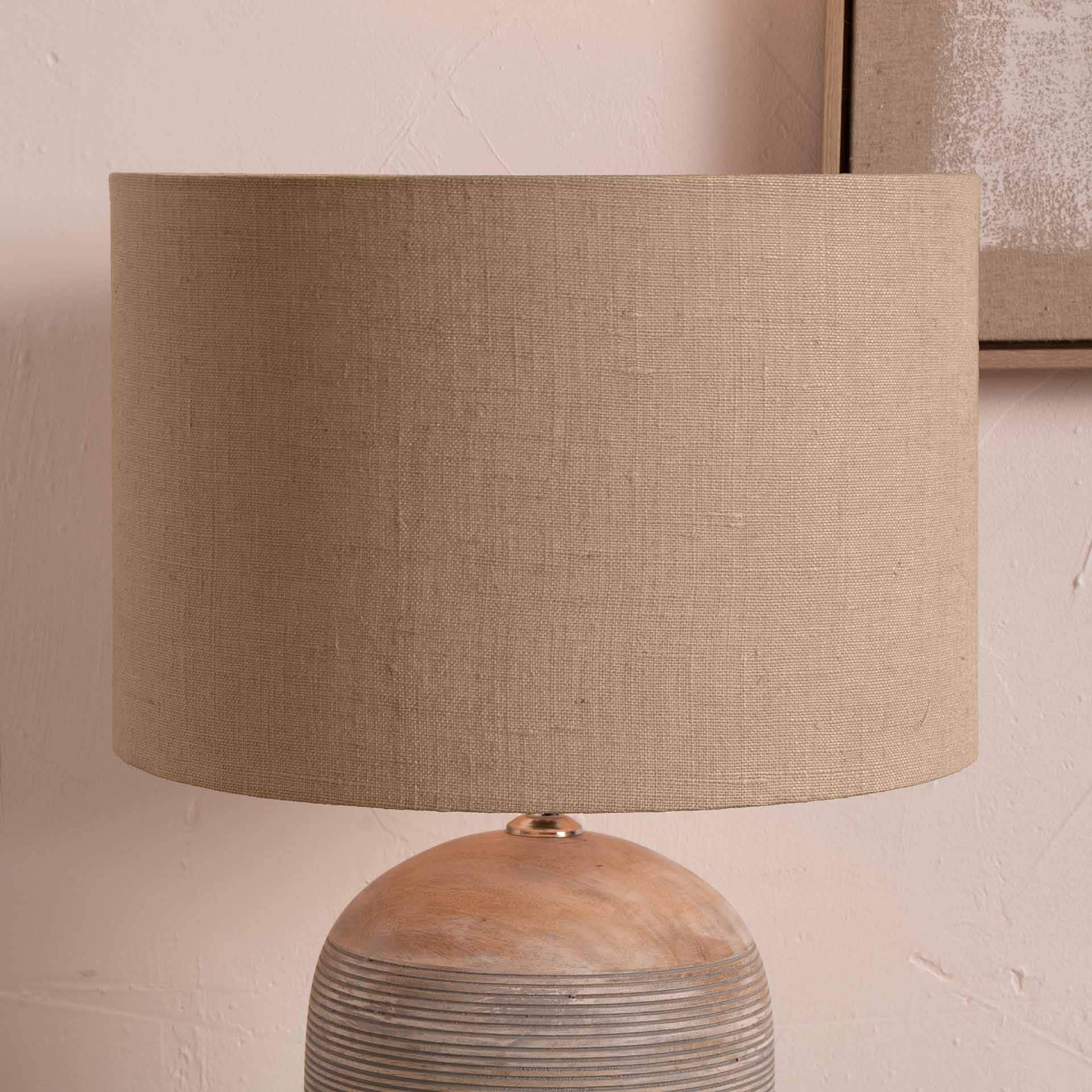 Ruma Natural Linen Cylinder Shade For Floor Lamp image 1
