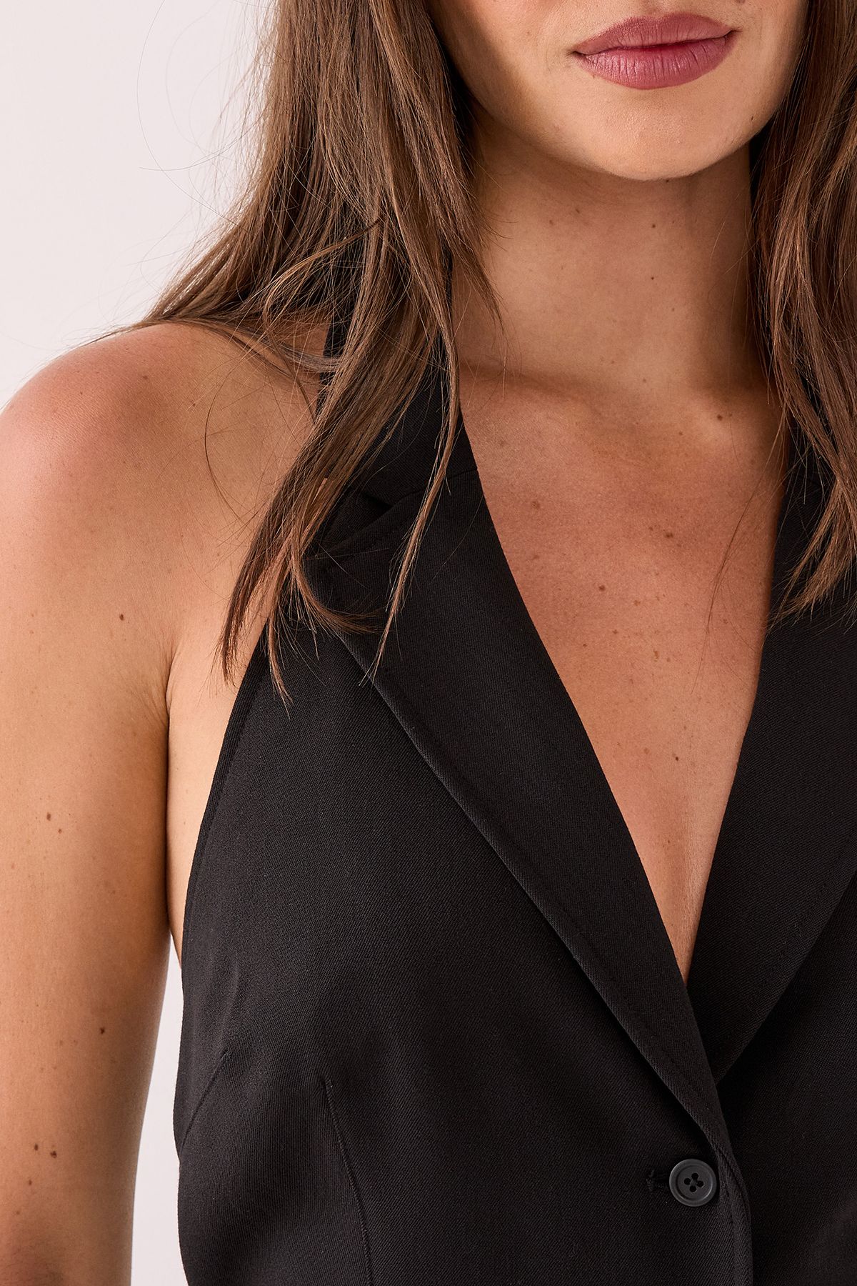 NastyGal Tailored Button Detail Collared Waistcoat Black image 5