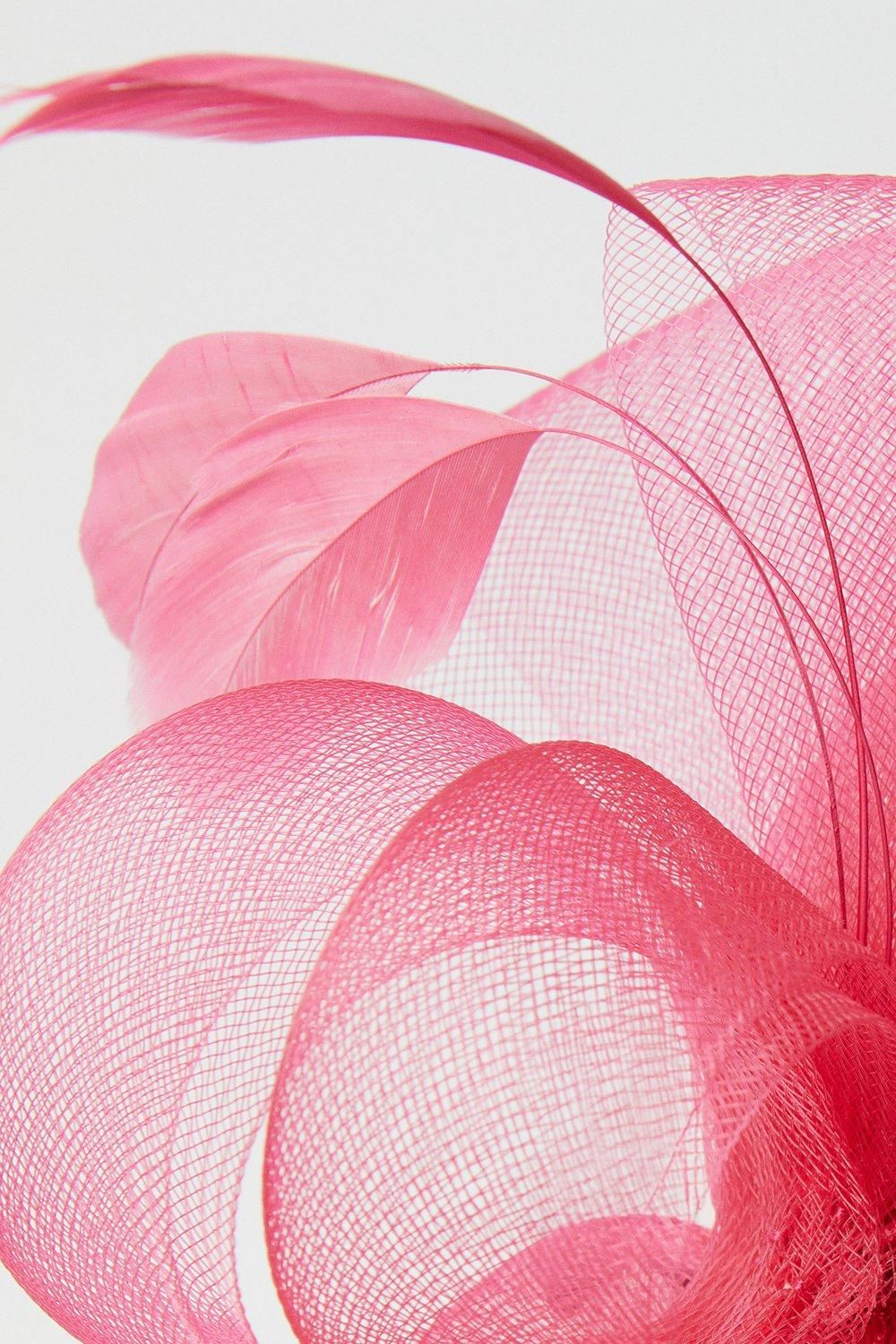 Coast Loop And Feather Mesh Fascinator Magenta image 3
