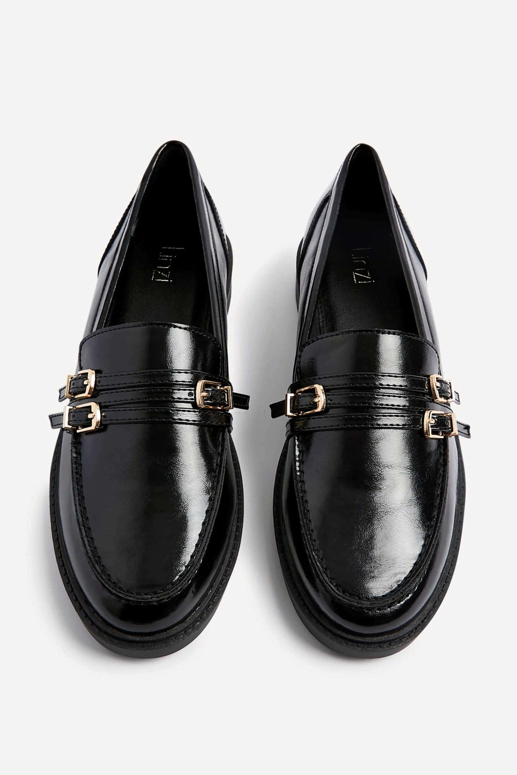 Linzi Portland Black Faux Leather Loafer image 6