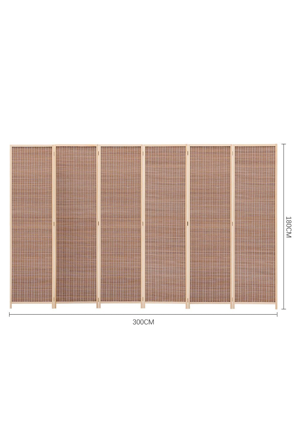 Living and Home 6-Panel Bamboo Woven Folding Room Divider image 2
