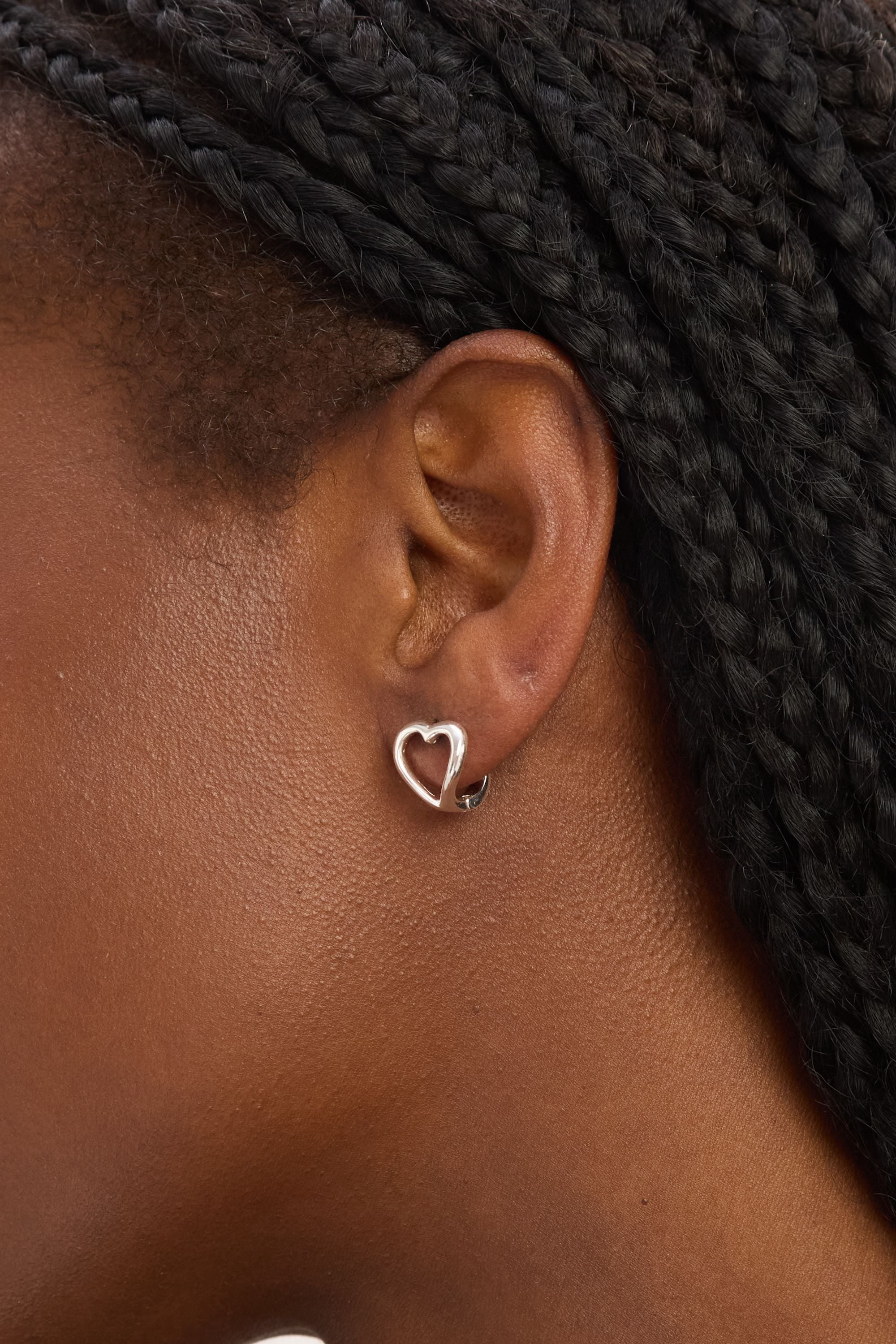 Simply Silver Sterling Silver 925 Polished Heart Hoop Earrings image 2