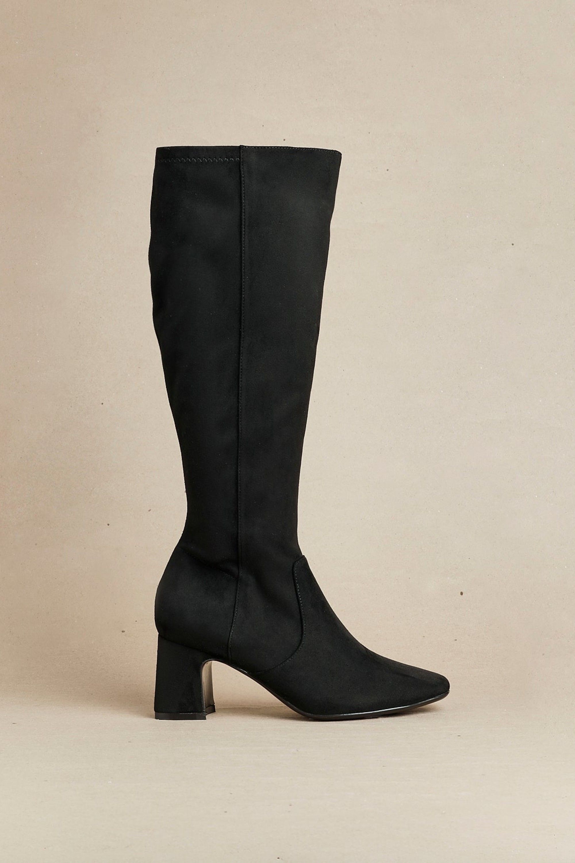 Linzi Slate Black Faux Suede Knee High Boot image 2