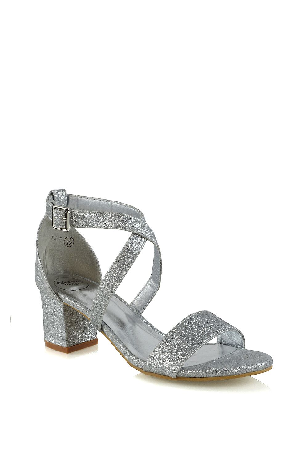 XY London 'Jordyn' Cross Over Buckle Strap Chunky Low Block Heels image 2