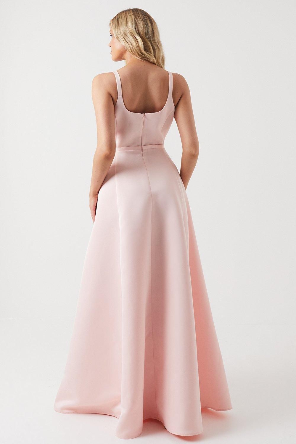 Coast Structured Satin Corset Full Skirt Bridesmaid Dress Blush image 3
