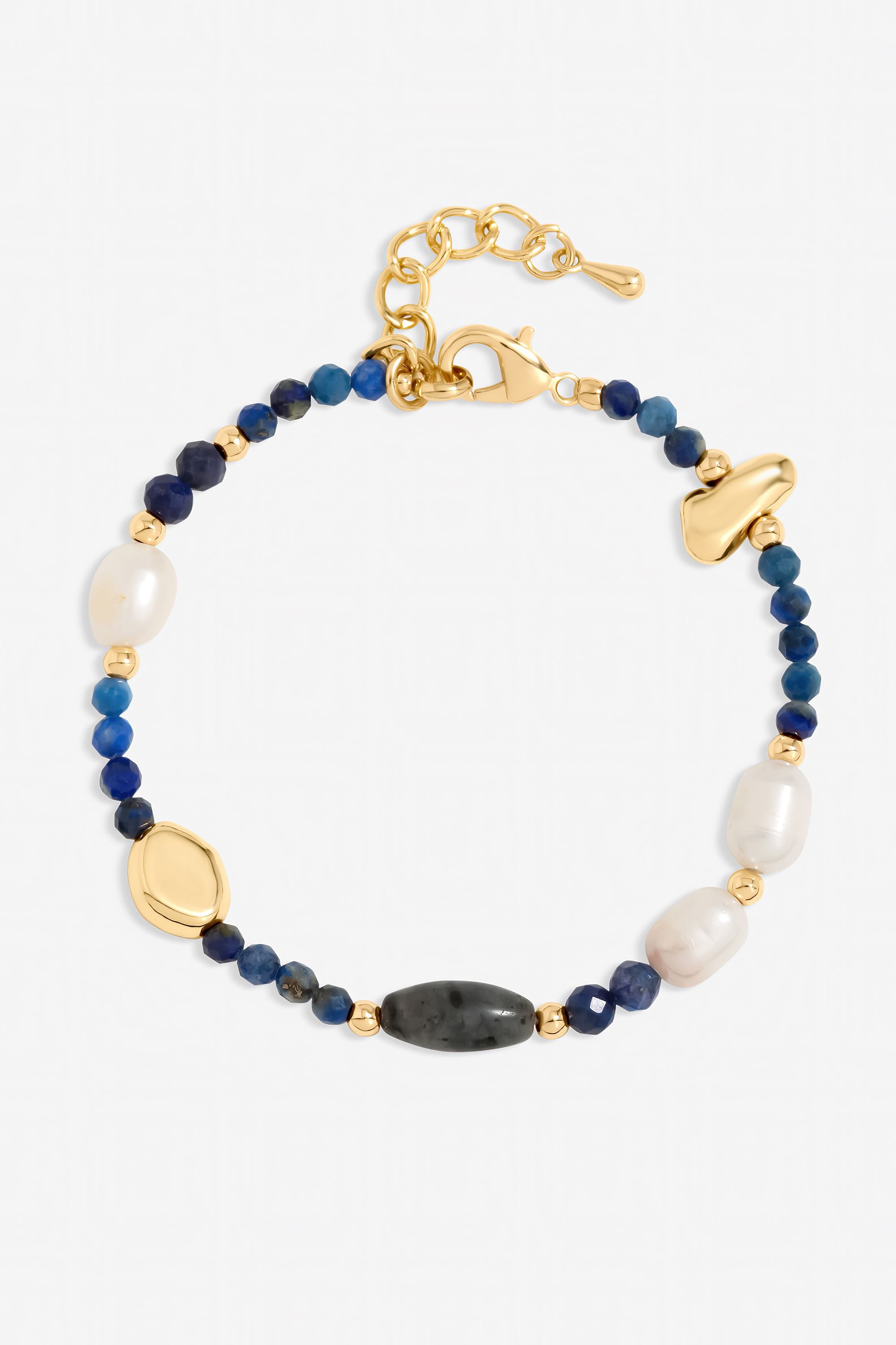 Jon Richard Lapis and Pearl Beaded Bracelet