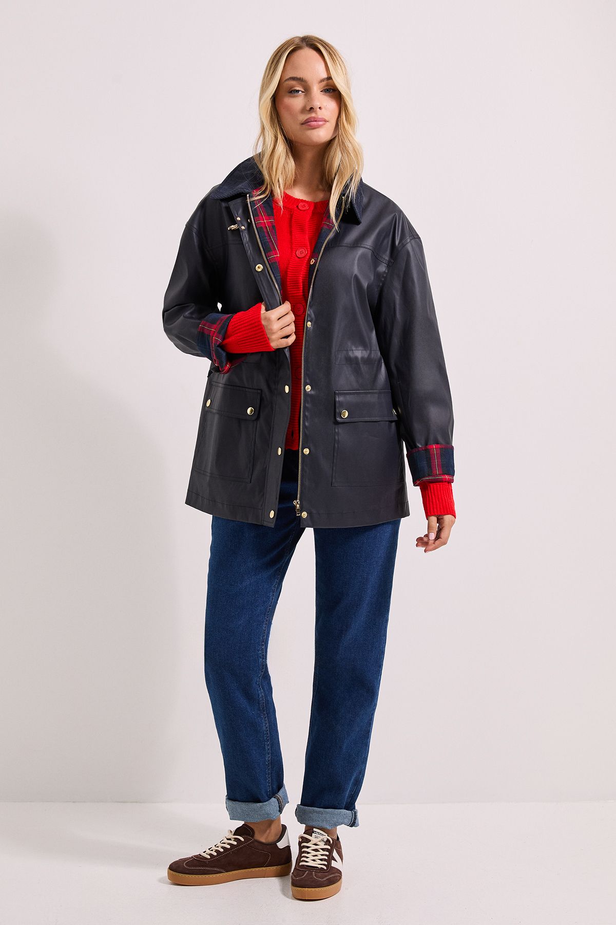 Dorothy Perkins Heritage Waxed Jacket Navy image 2