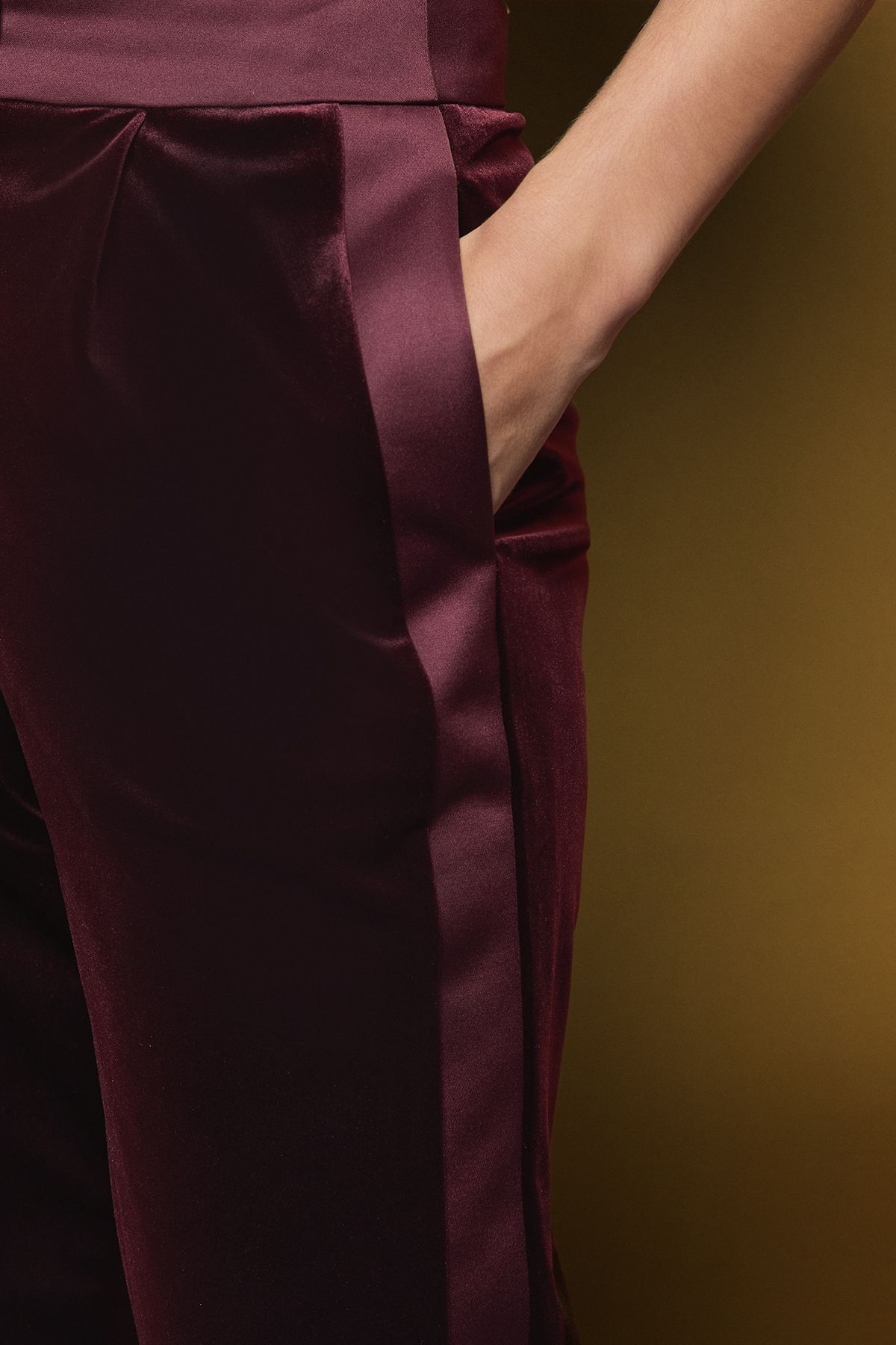 Coast Velvet Twill Side Panel Trouser Oxblood image 4