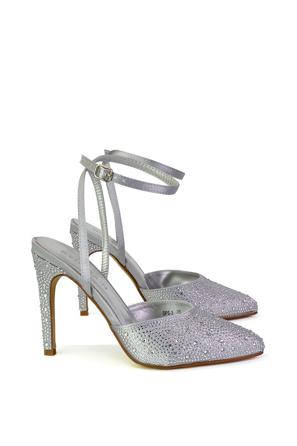 XY London 'Indyah' Diamante 2 Part Shoes Ankle Strap Stiletto High image 2