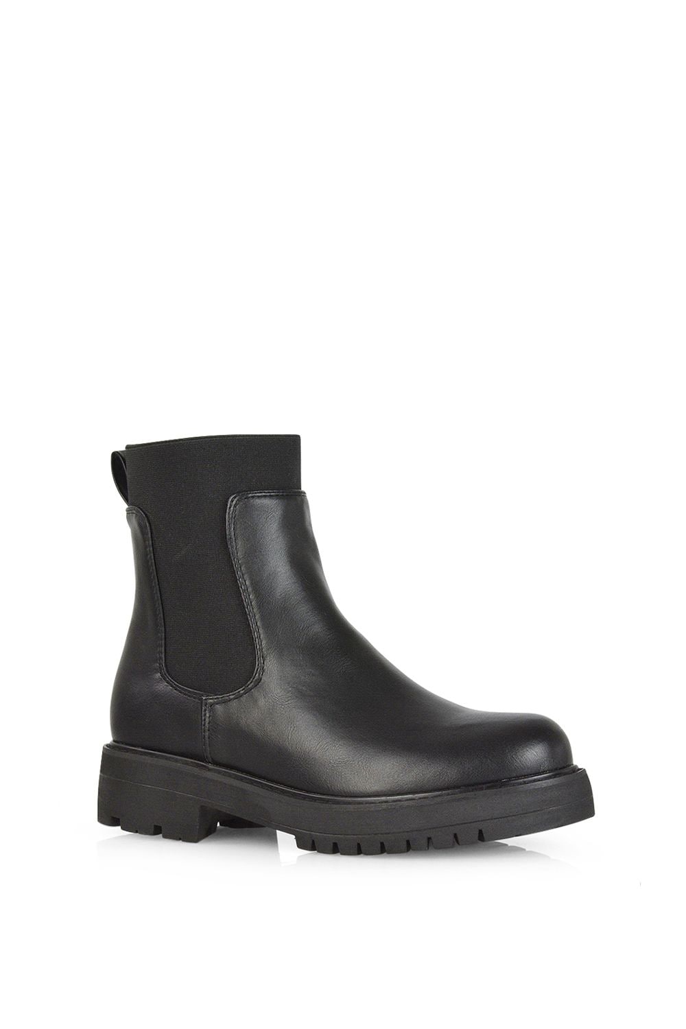 XY London 'Karev' Black Ankle Boots Pull On Elasticated Gusset Chelsea image 2