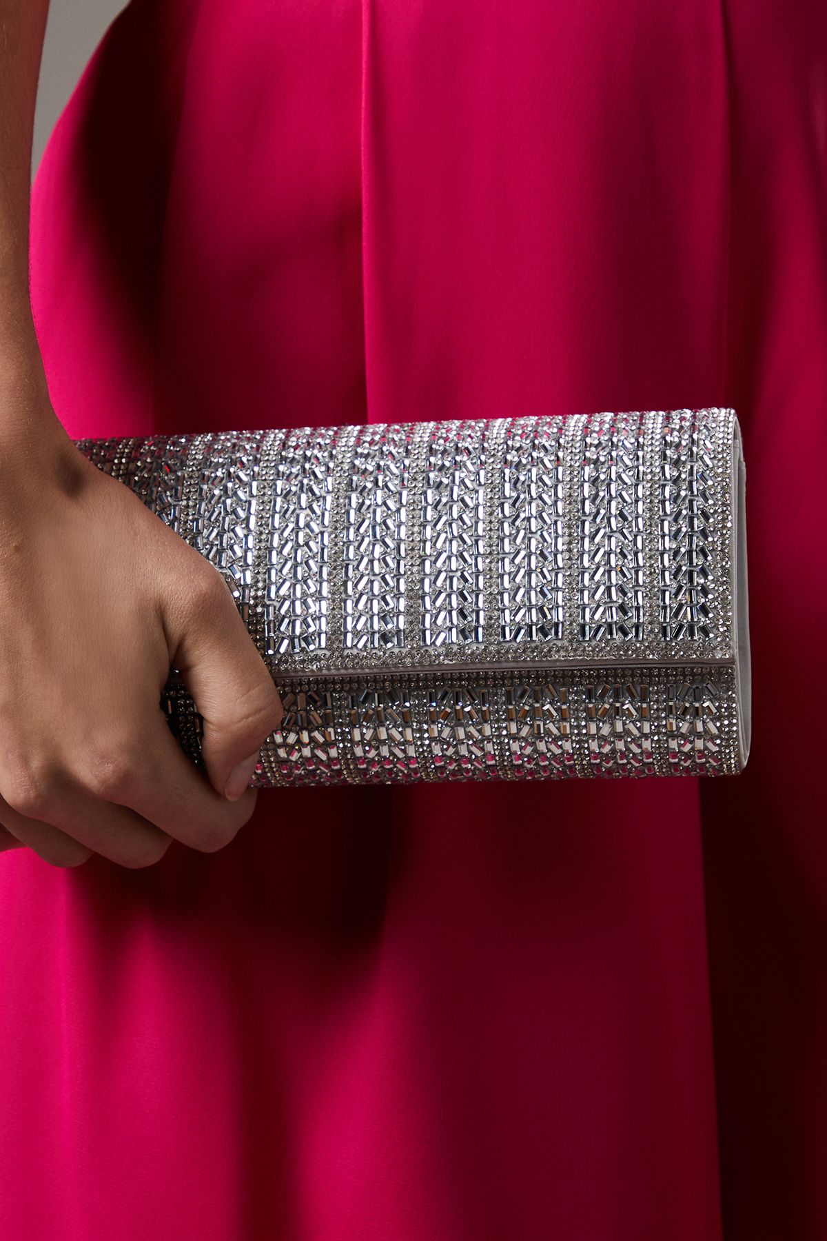 Coast Iris Embellished Detail Clutch Bags Silver image 3