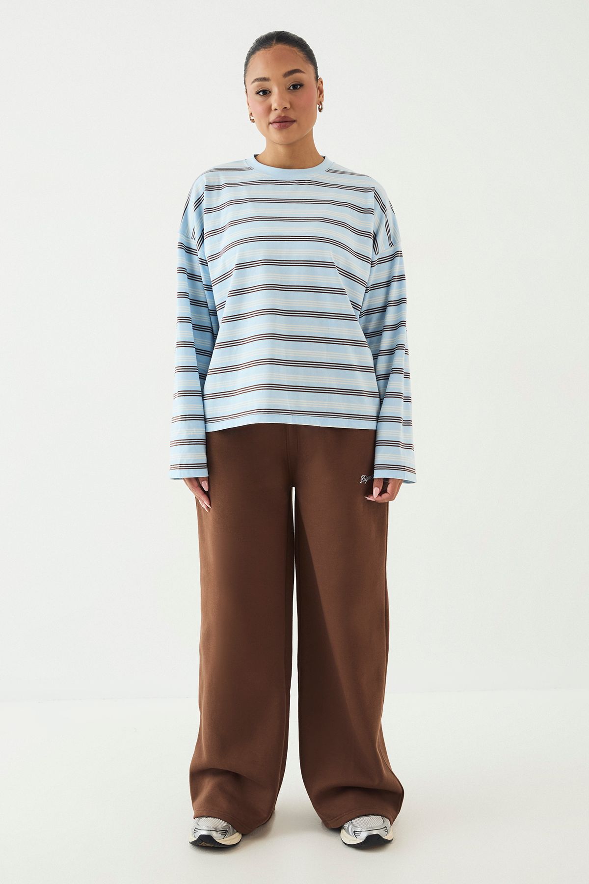 DSGN Studio DSGN Studio Stripe Oversized T-Shirt Light Blue image 5