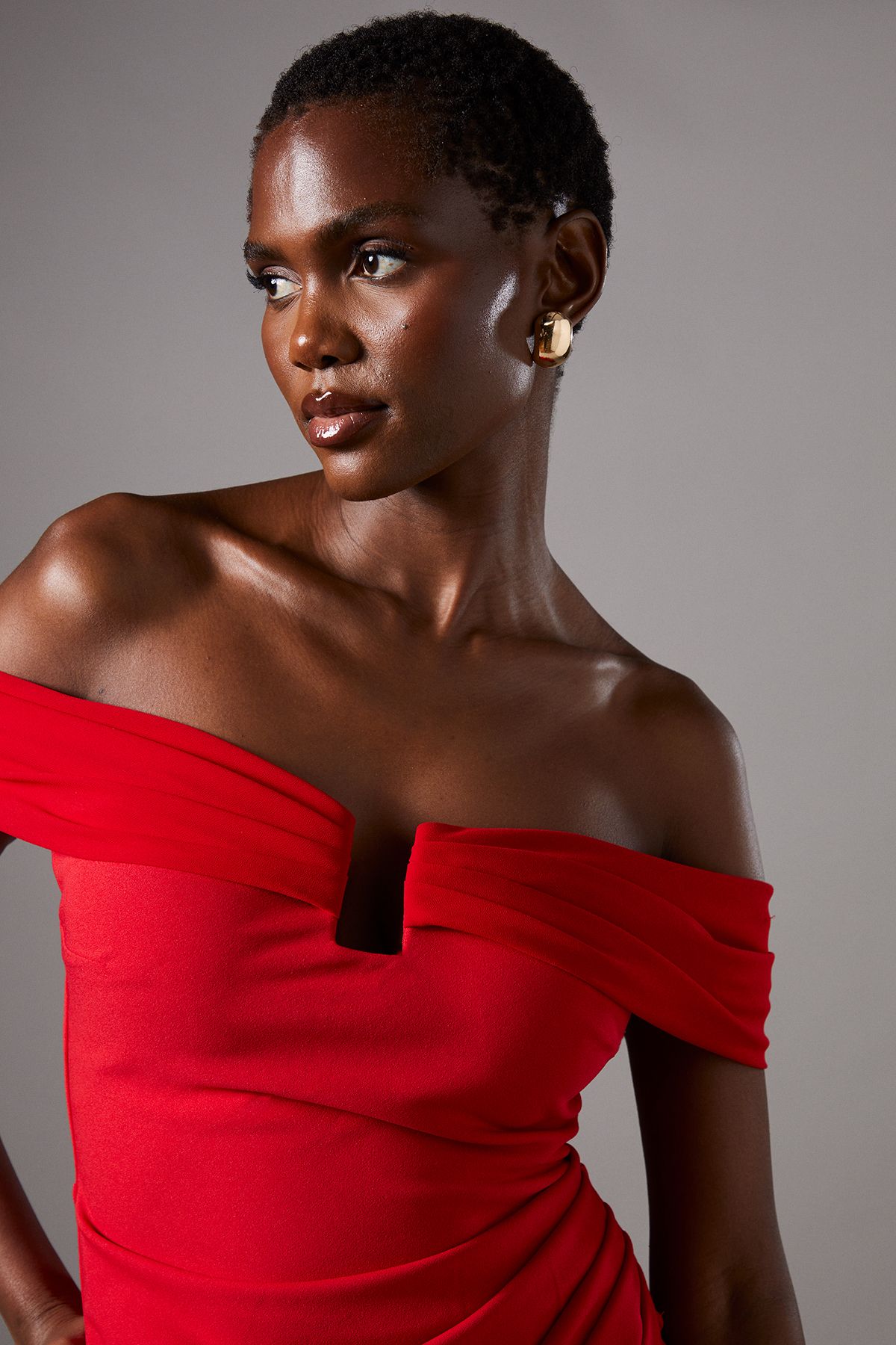 Coast Bardot Scuba Bodycon Midi Dress Red image 4